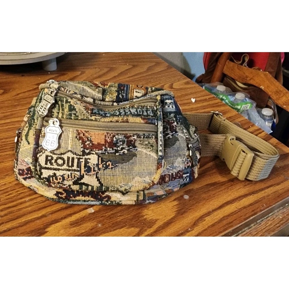 Vintage Route 66 Pioneer Express Fanny Pack Tapestry Belt Bag